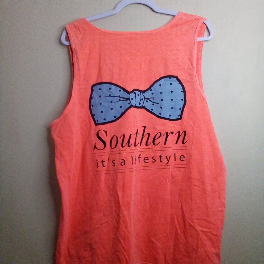 Sassy Frass Southern Shirt Women L Sleeveless Tank Top Peach Orange